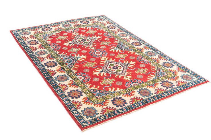 Detail image of 4' x 5' 10 Hand Knotted Kazak Rug