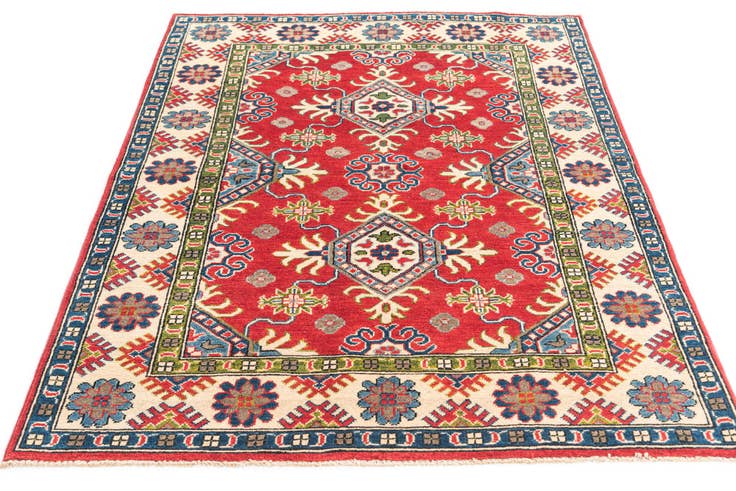 Detail image of 4' x 5' 10 Hand Knotted Kazak Rug