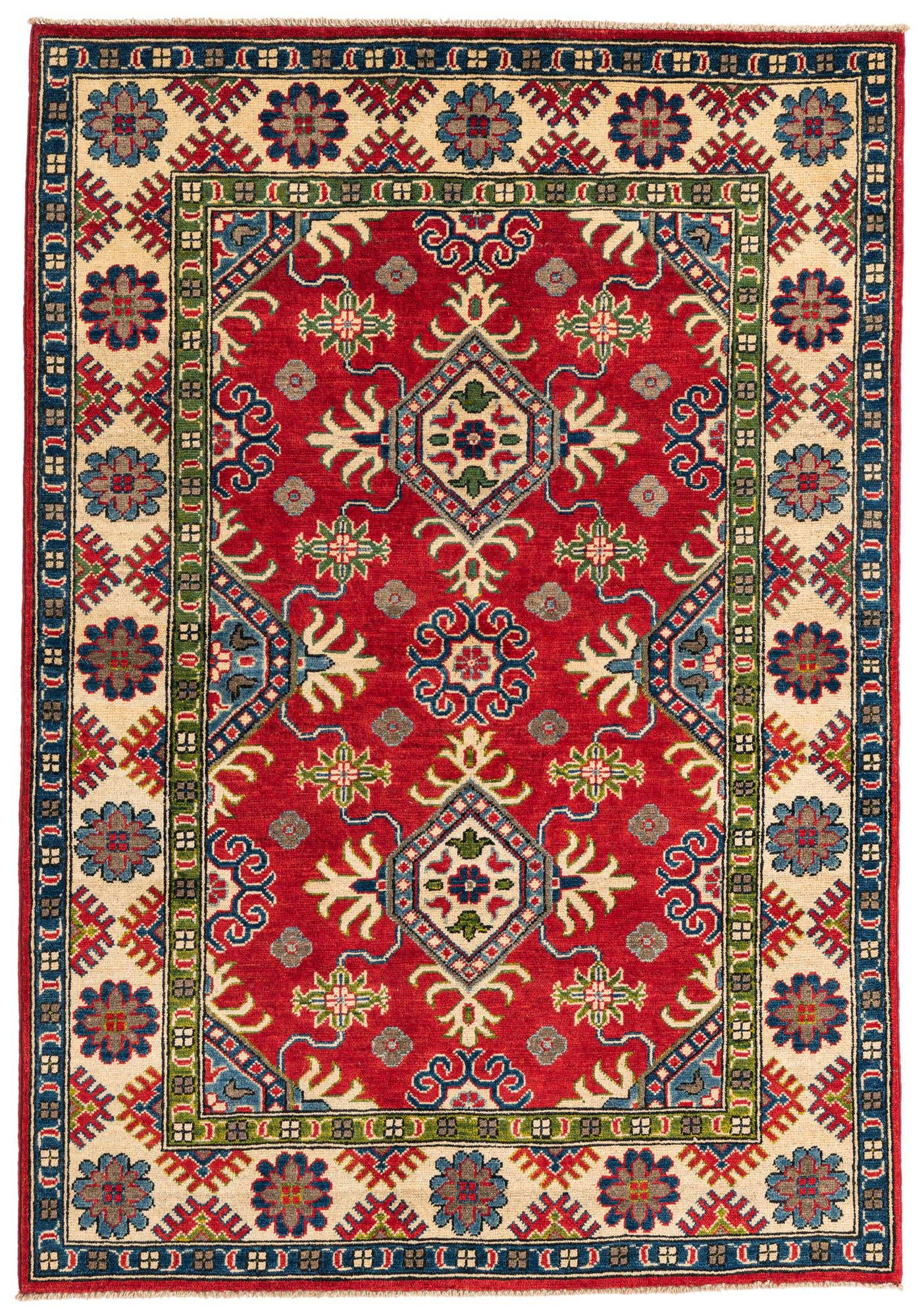 4' x 5' 10 Hand Knotted Kazak Rug