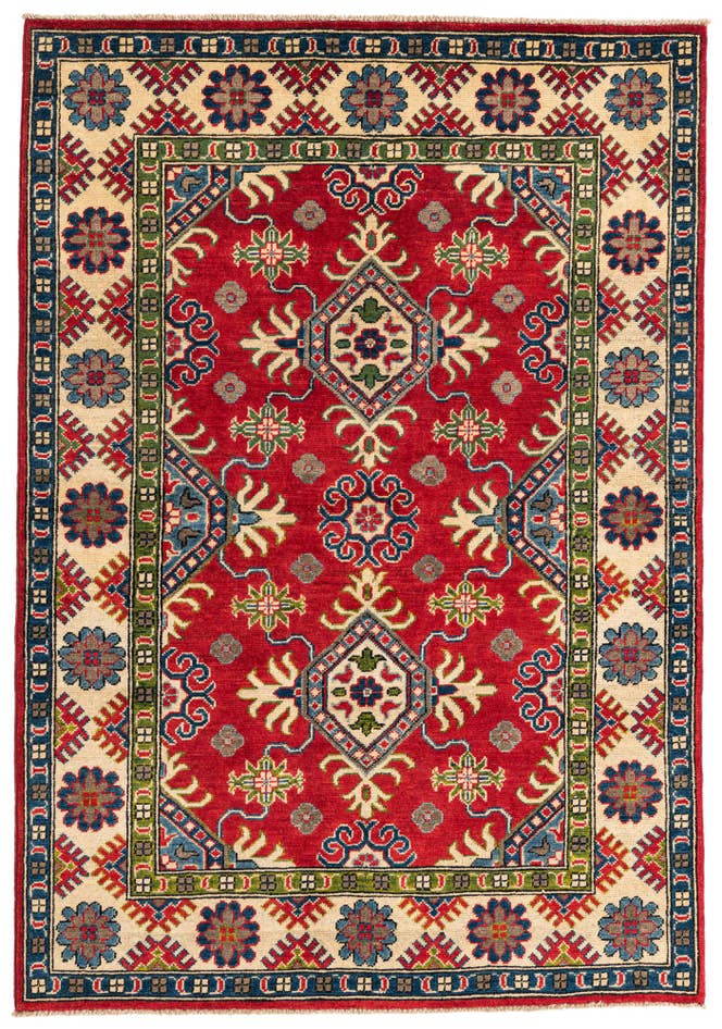 Detail image of 4' x 5' 10 Hand Knotted Kazak Rug