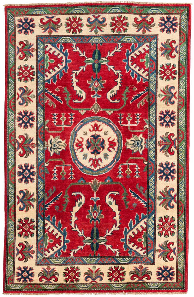 Detail image of 4' x 6' 1 Hand Knotted Kazak Rug