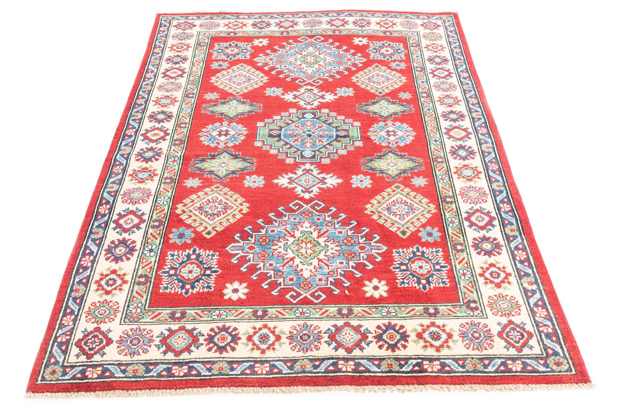 4' x 6' Hand Knotted Kazak Rug