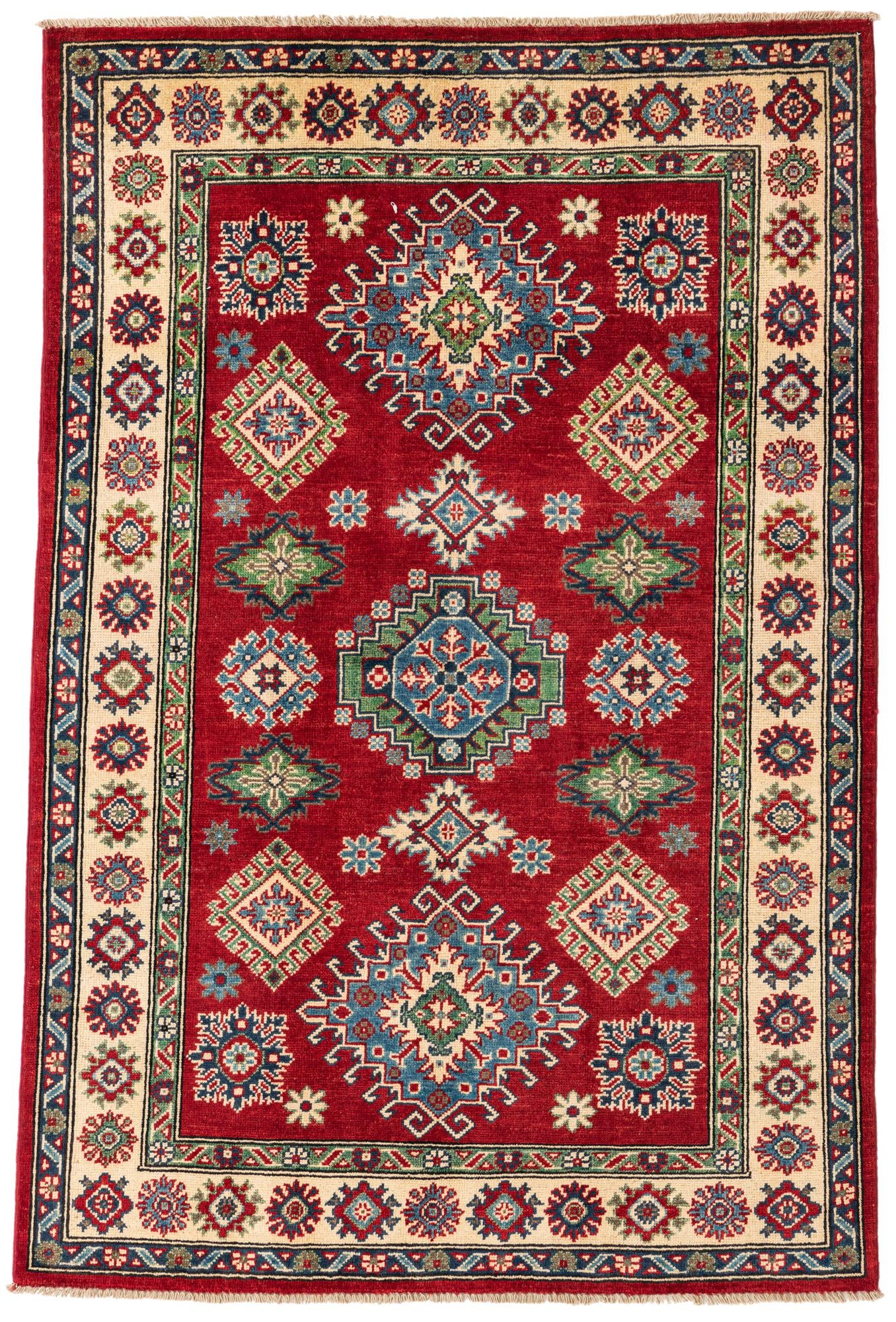 4' x 6' Hand Knotted Kazak Rug