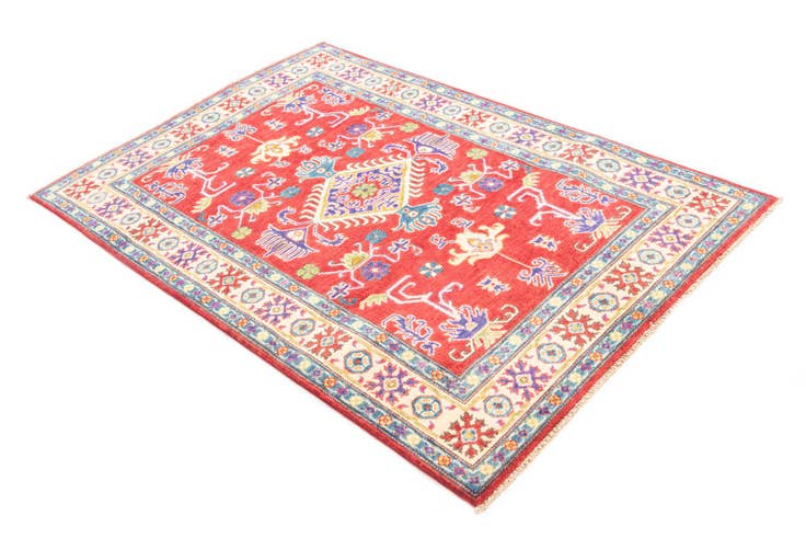 Detail image of 3' 9 x 5' 8 Hand Knotted Kazak Rug