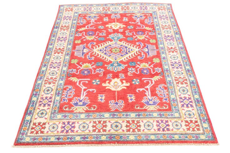 Detail image of 3' 9 x 5' 8 Hand Knotted Kazak Rug