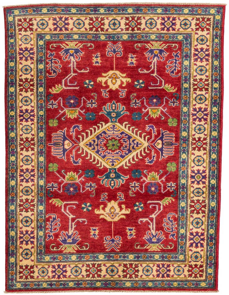 Detail image of 3' 9 x 5' 8 Hand Knotted Kazak Rug