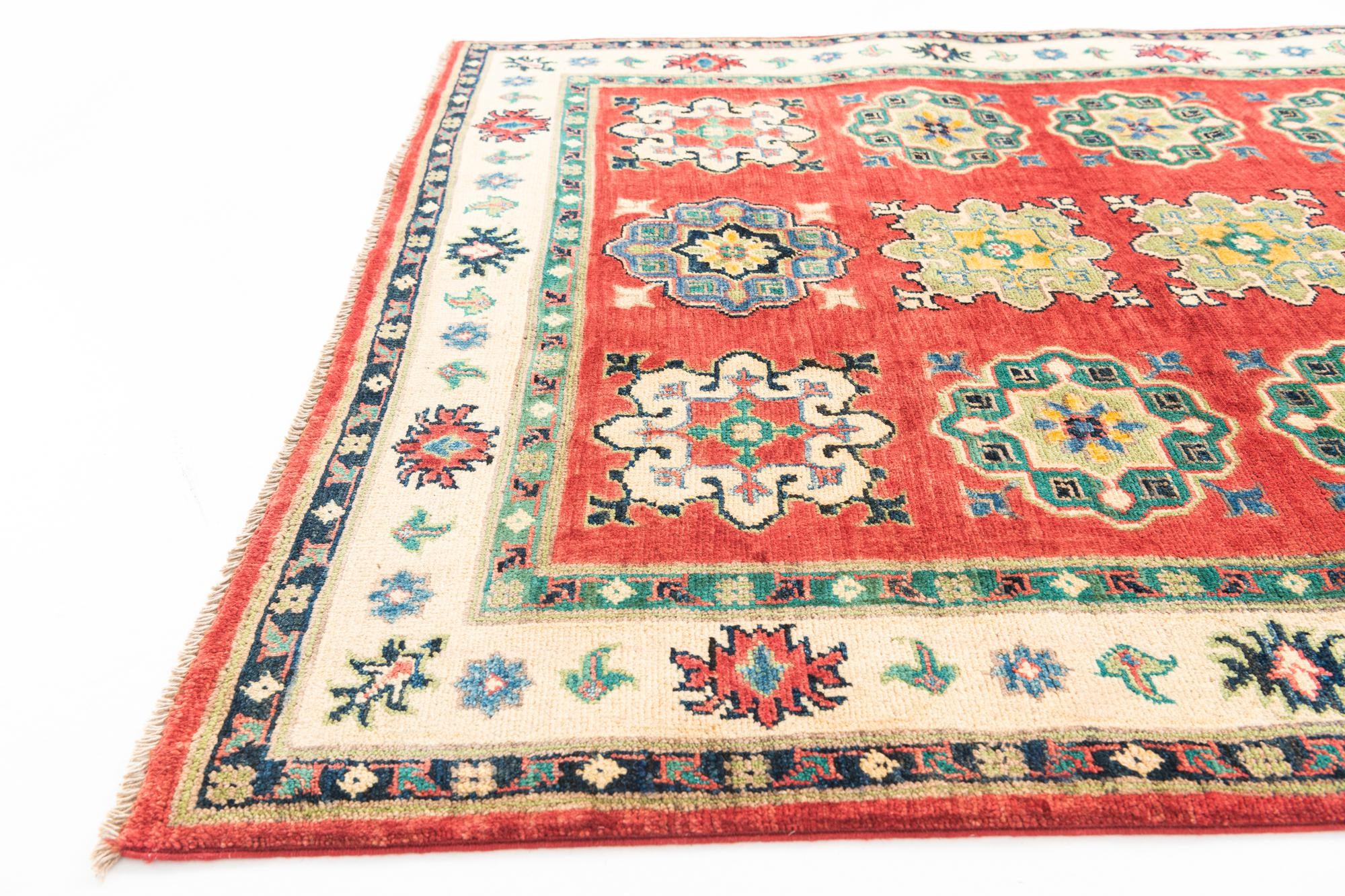 4' x 6' 4 Hand Knotted Kazak Rug