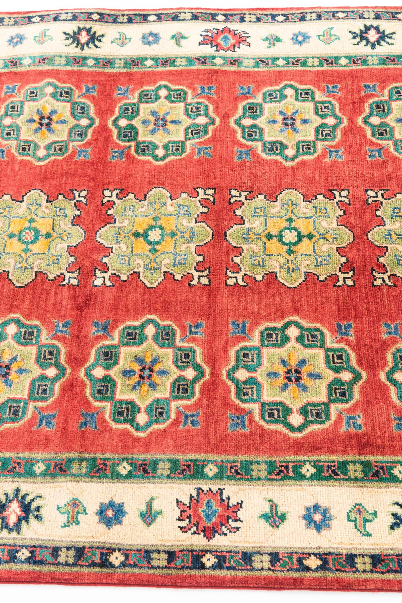 4' x 6' 4 Hand Knotted Kazak Rug