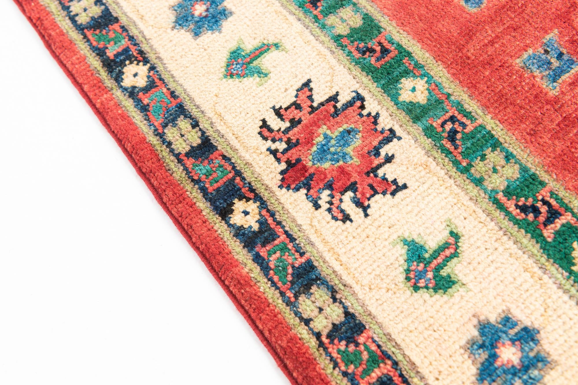 4' x 6' 4 Hand Knotted Kazak Rug