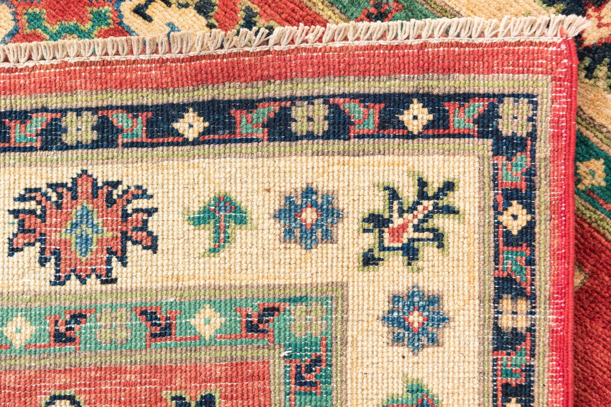 4' x 6' 4 Hand Knotted Kazak Rug
