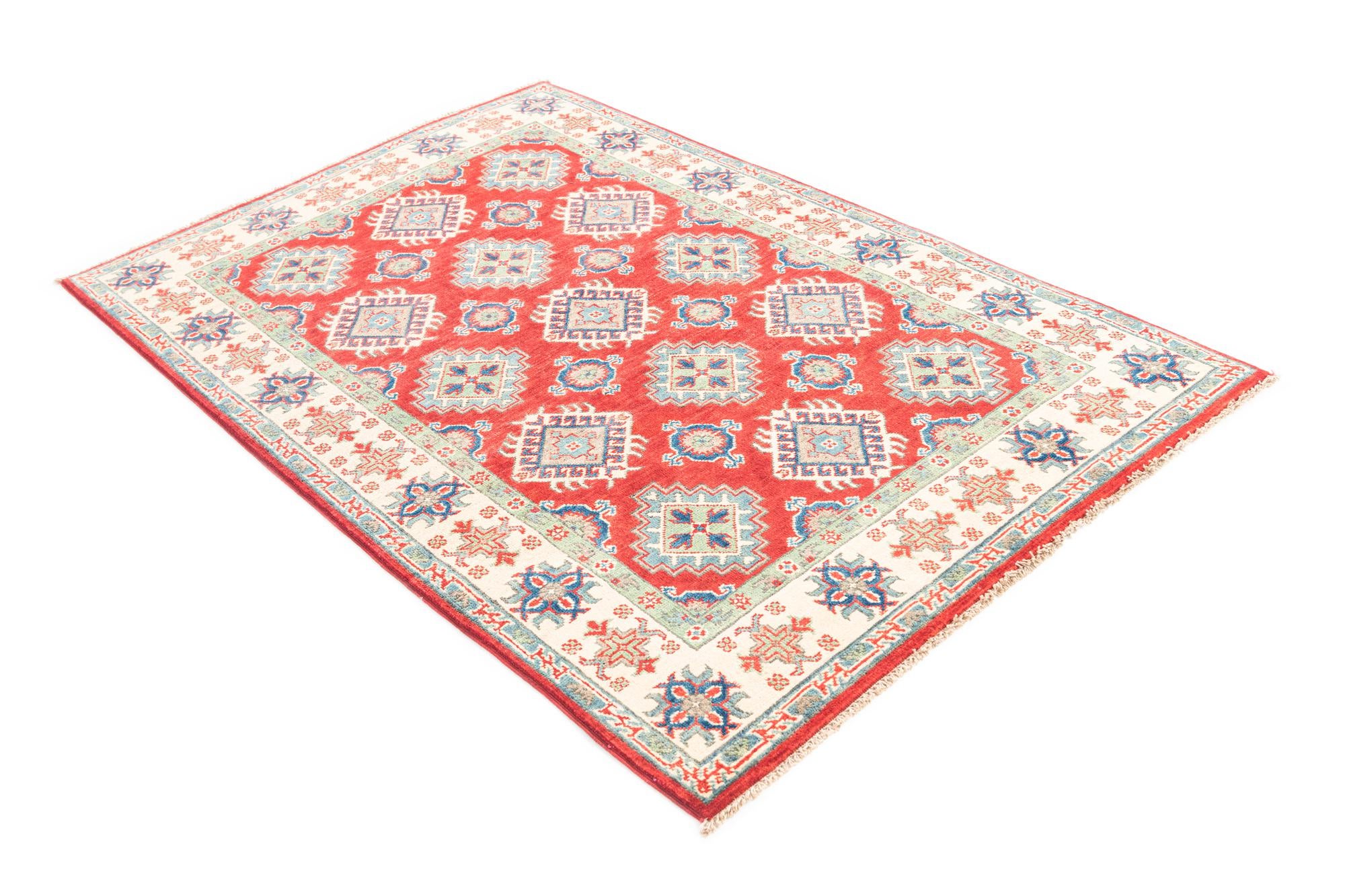 4' x 6' 1 Hand Knotted Kazak Rug