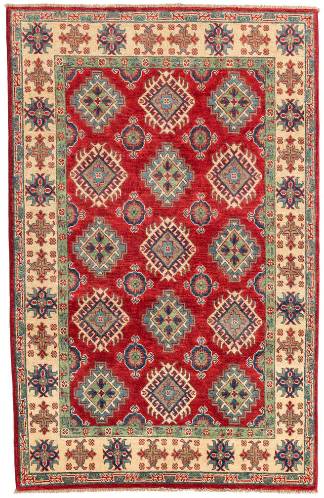 4' x 6' 1 Hand Knotted Kazak Rug