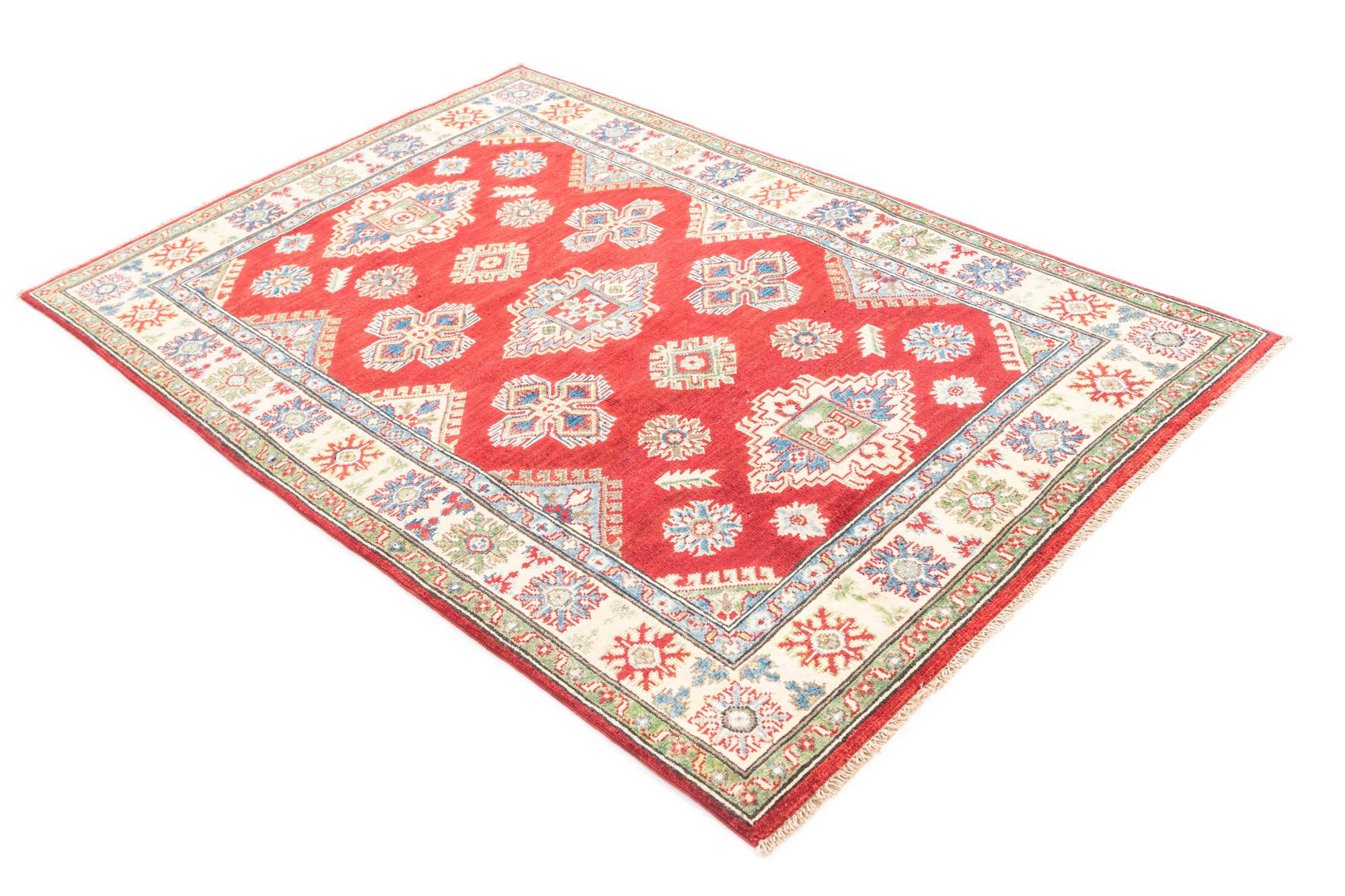 4' x 6' 1 Hand Knotted Kazak Rug