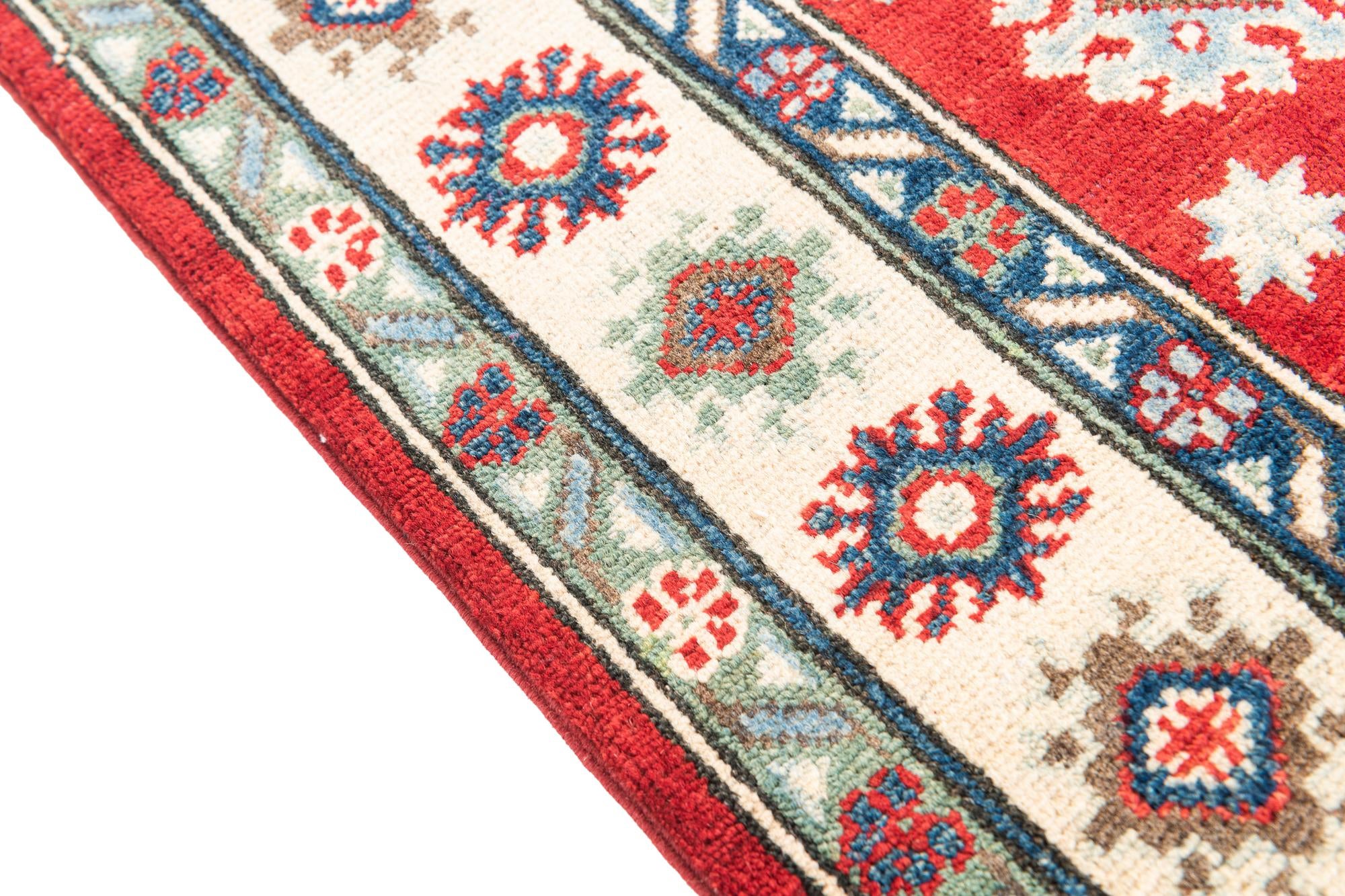 4' x 6' Hand Knotted Kazak Rug