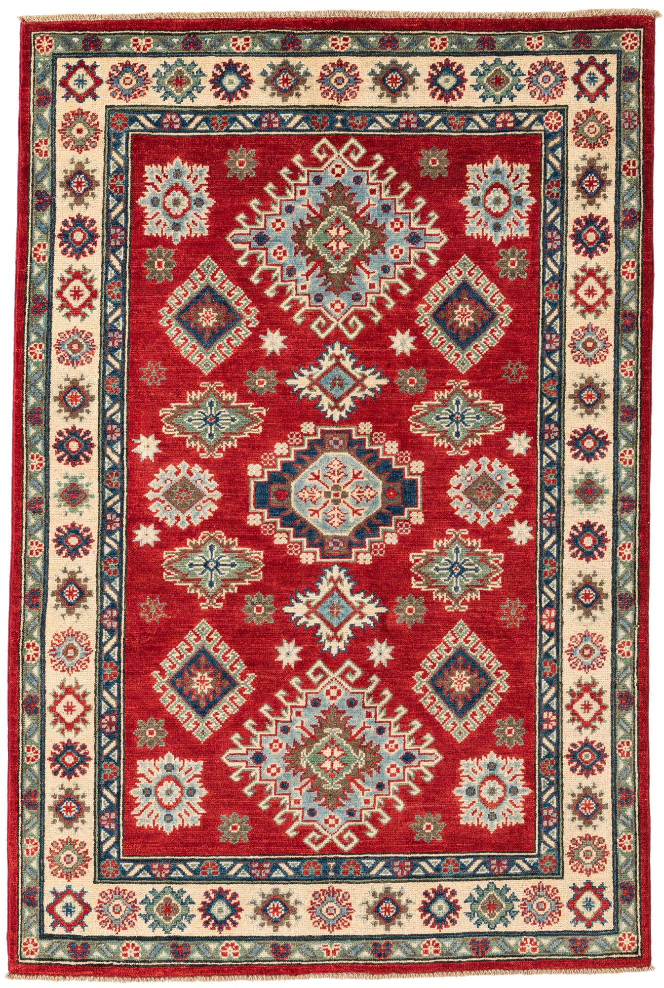 4' x 6' Hand Knotted Kazak Rug