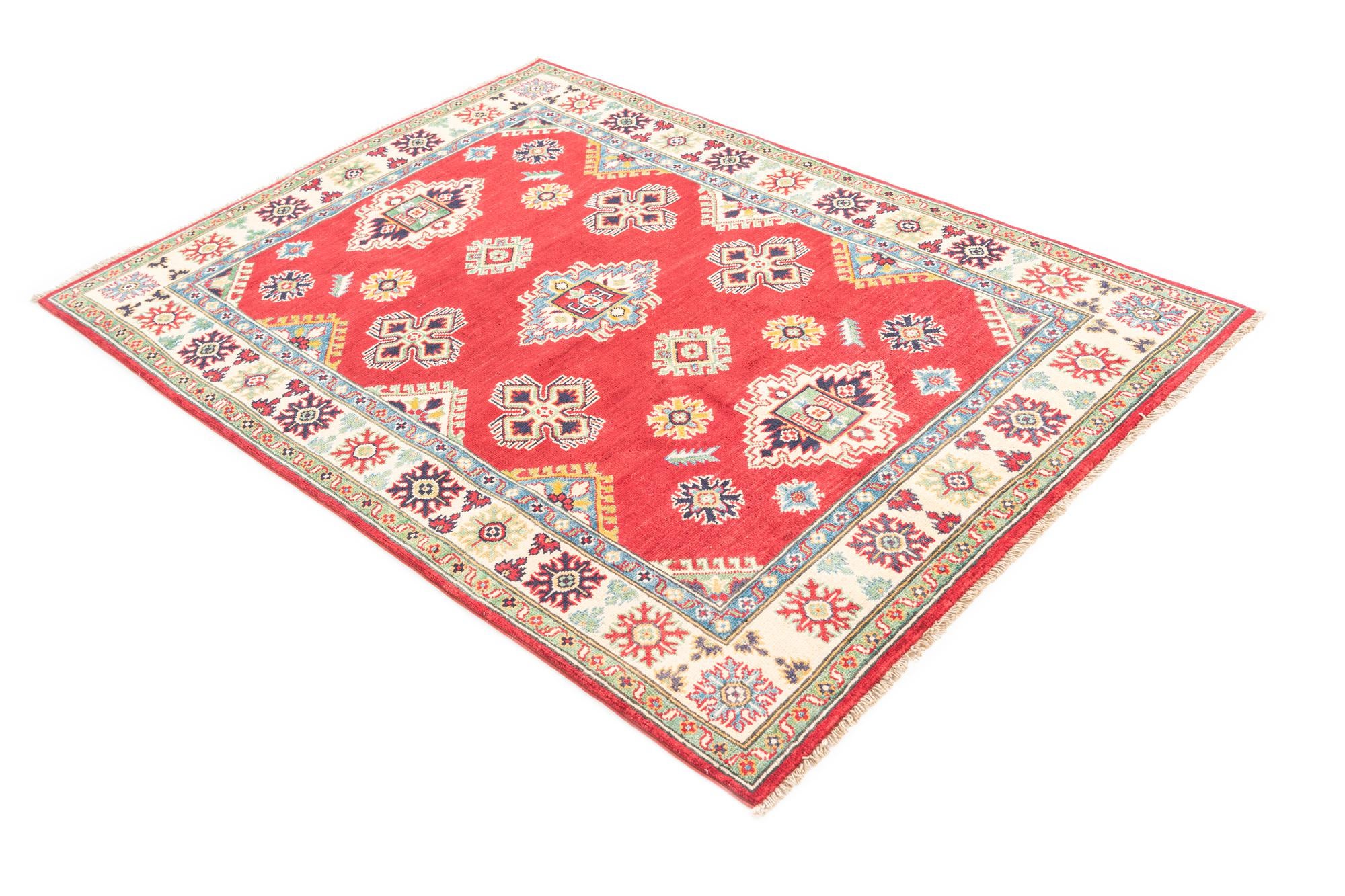 4' 1 x 5' 10 Hand Knotted Kazak Rug