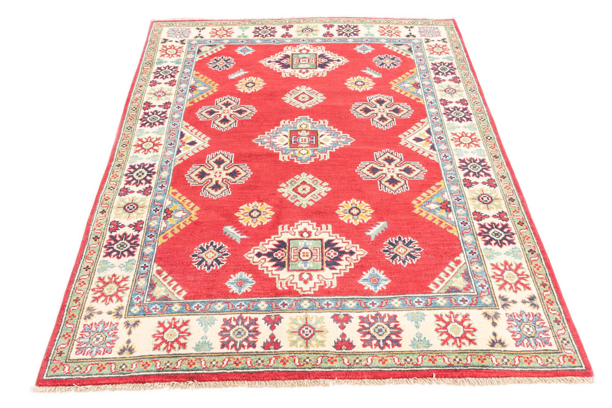 4' 1 x 5' 10 Hand Knotted Kazak Rug