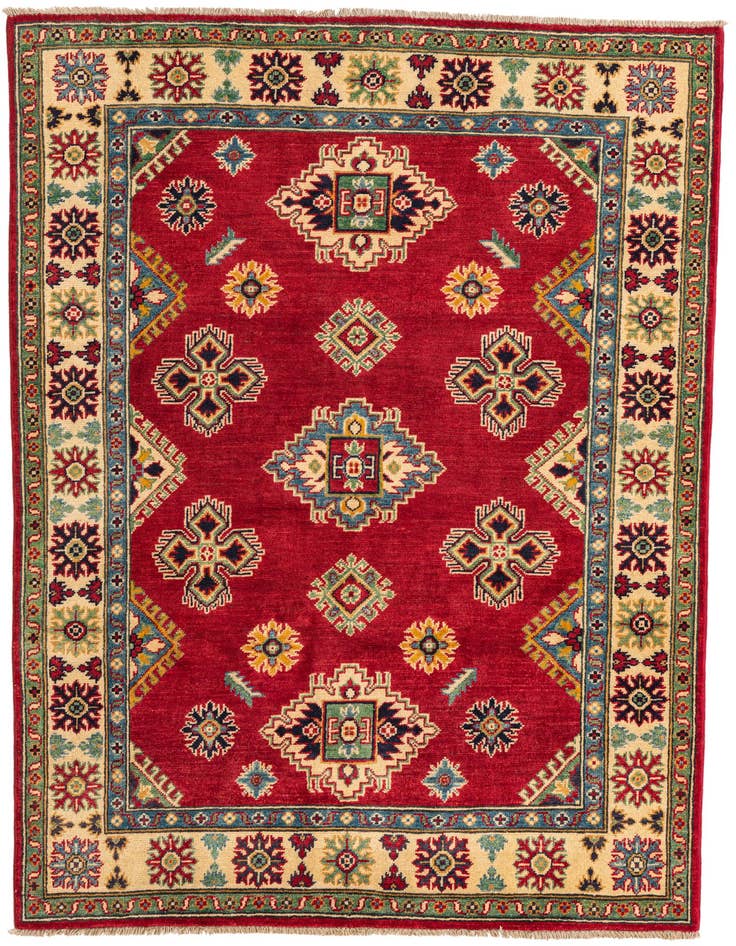 Detail image of 4' 1 x 5' 10 Hand Knotted Kazak Rug
