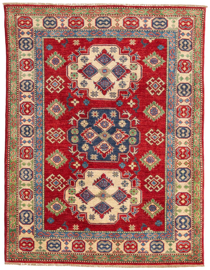 Detail image of 4' x 6' Hand Knotted Kazak Rug