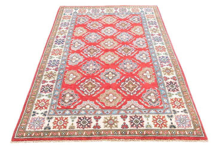 Detail image of 4' 1 x 6' 2 Hand Knotted Kazak Rug