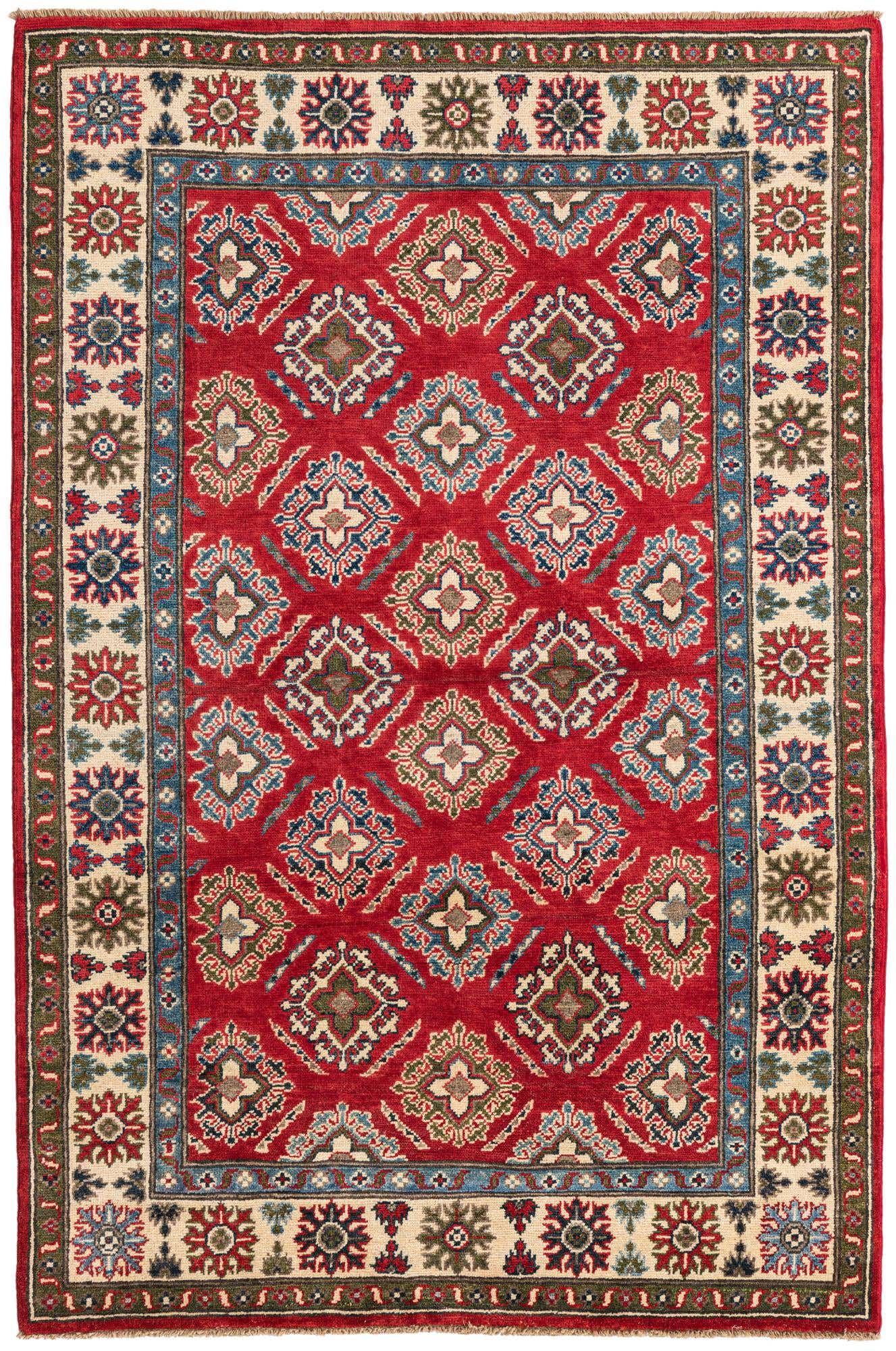 4' 1 x 6' 2 Hand Knotted Kazak Rug