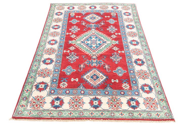 Detail image of 3' 9 x 5' 10 Hand Knotted Kazak Rug