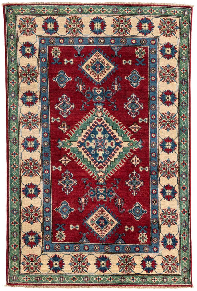 Detail image of 3' 9 x 5' 10 Hand Knotted Kazak Rug