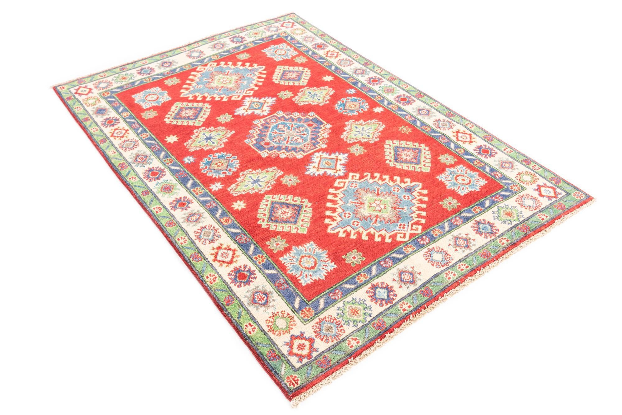4' 1 x 5' 10 Hand Knotted Kazak Rug