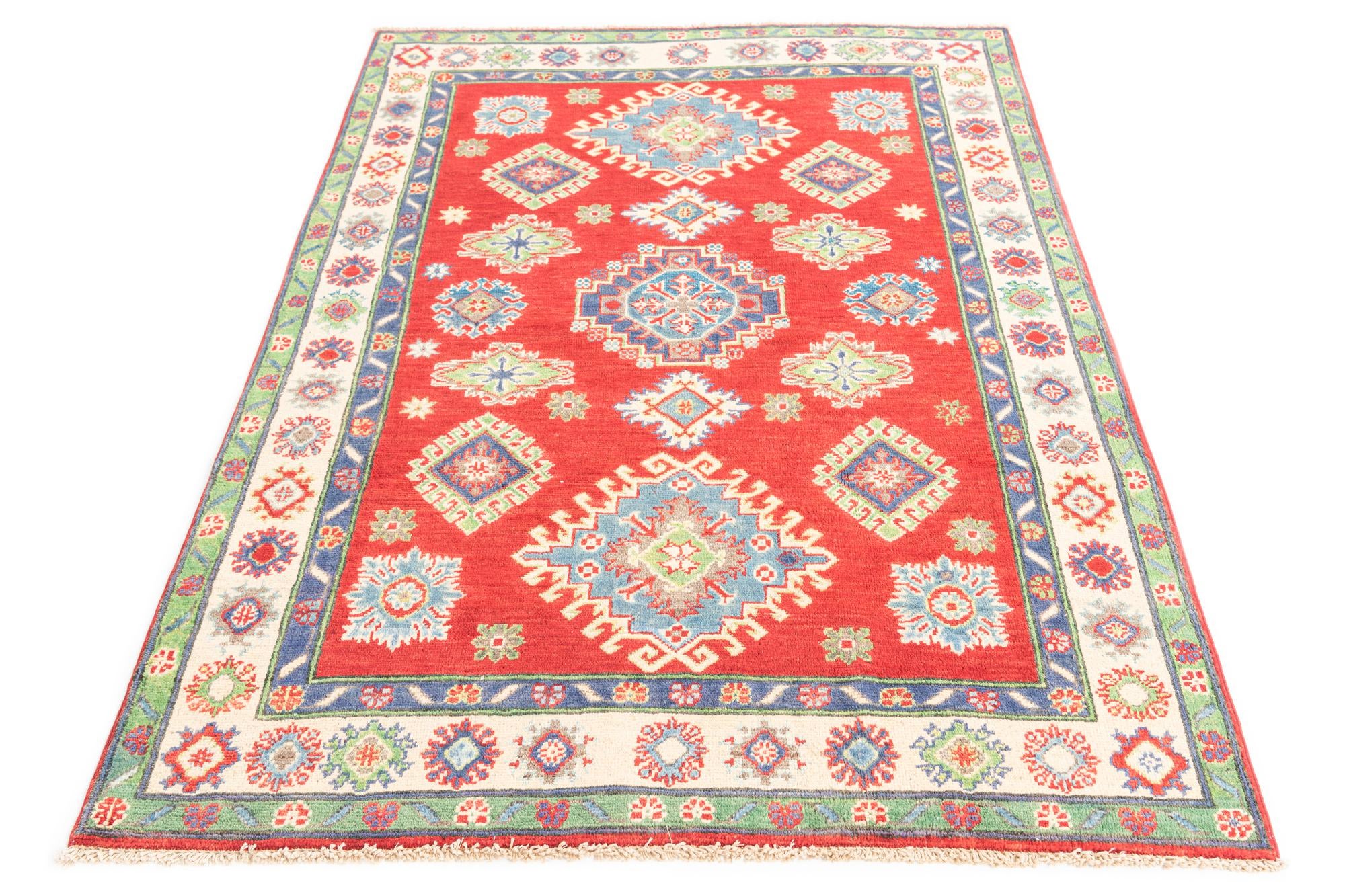 4' 1 x 5' 10 Hand Knotted Kazak Rug