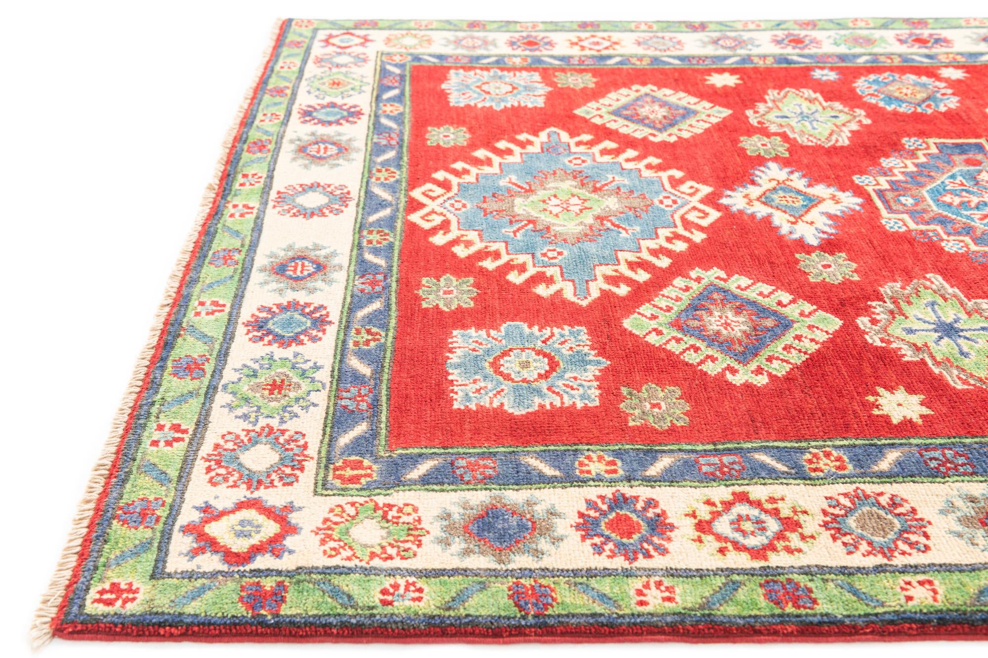 4' 1 x 5' 10 Hand Knotted Kazak Rug