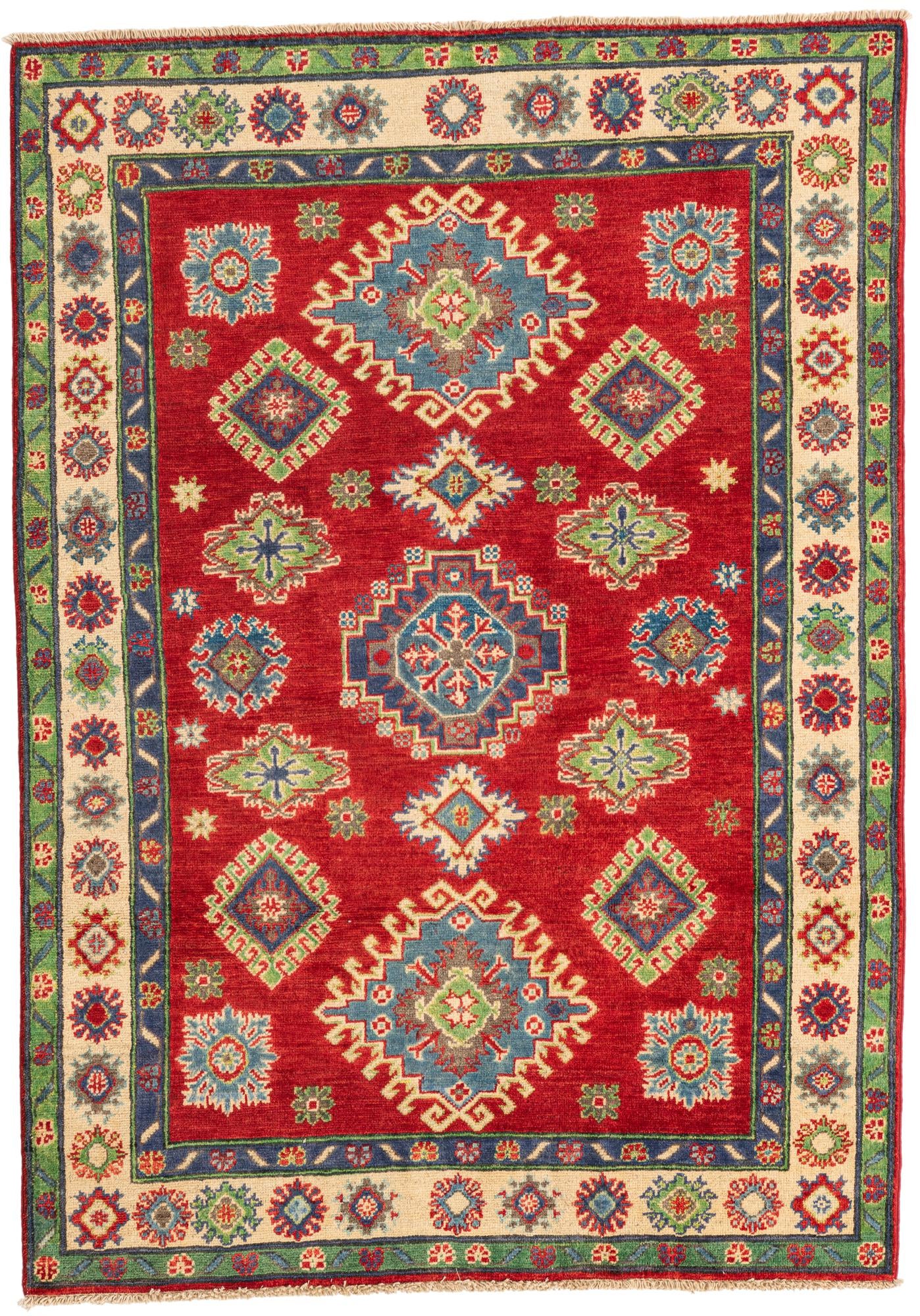 4' 1 x 5' 10 Hand Knotted Kazak Rug