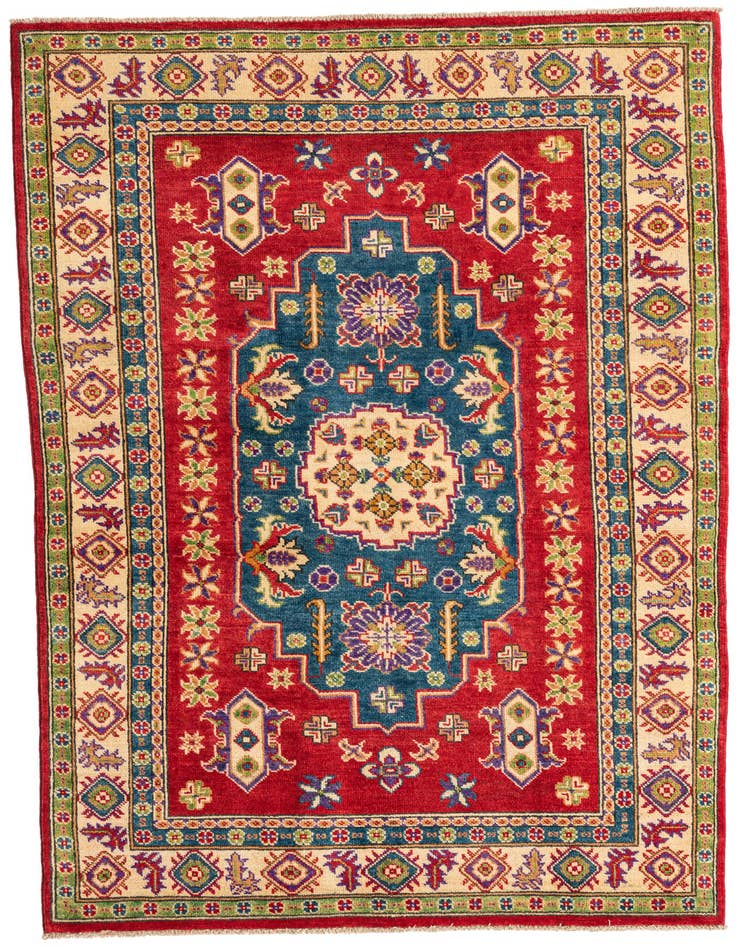 Detail image of 4' 1 x 6' Hand Knotted Kazak Rug