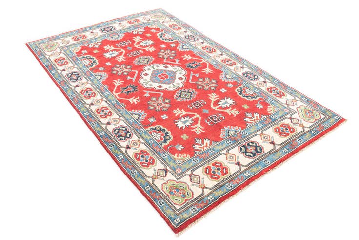 Detail image of 4' 2 x 6' 5 Hand Knotted Kazak Rug