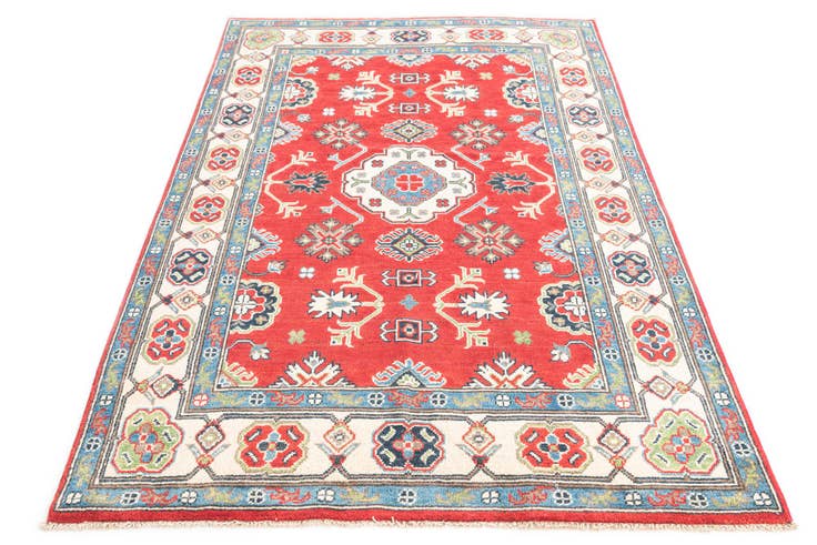 Detail image of 4' 2 x 6' 5 Hand Knotted Kazak Rug