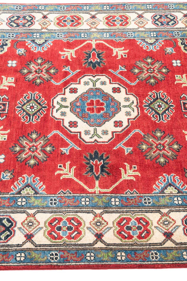 Detail image of 4' 2 x 6' 5 Hand Knotted Kazak Rug