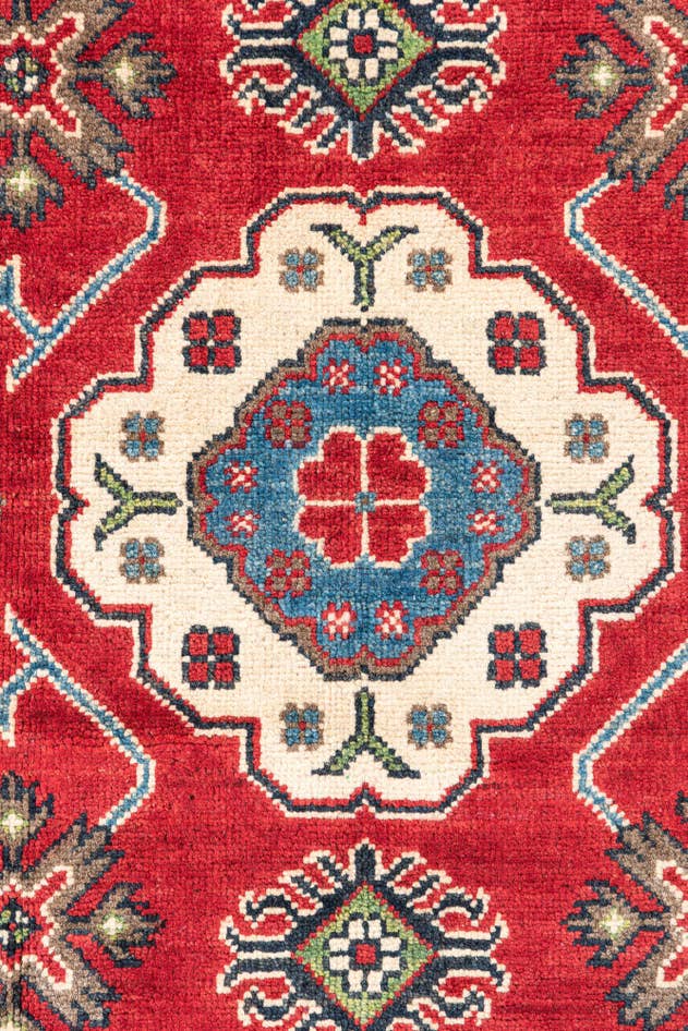 Detail image of 4' 2 x 6' 5 Hand Knotted Kazak Rug