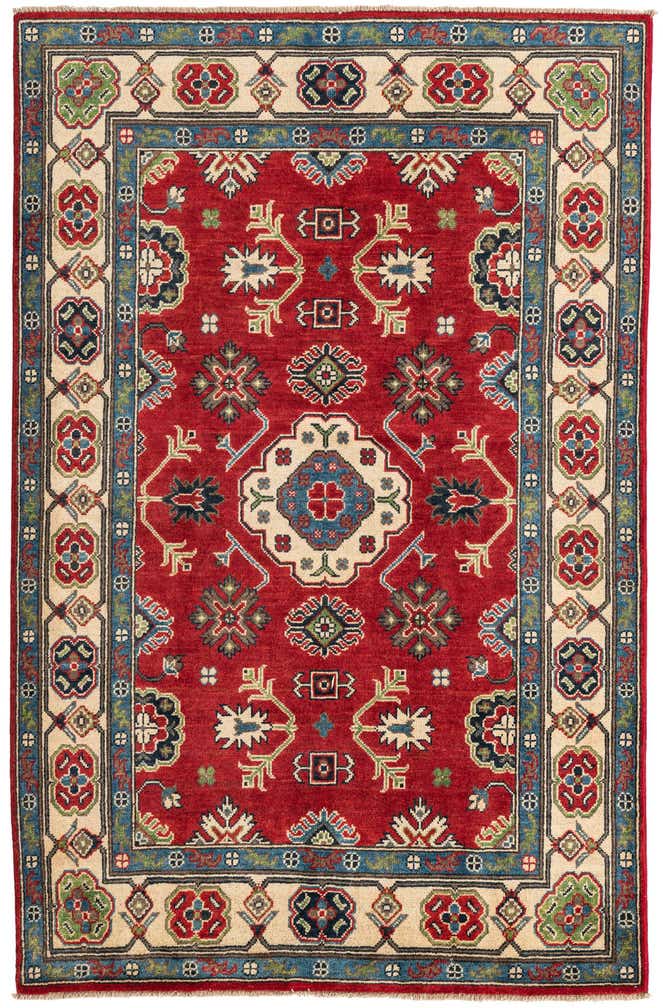 4' 2 x 6' 5 Hand Knotted Kazak Rug