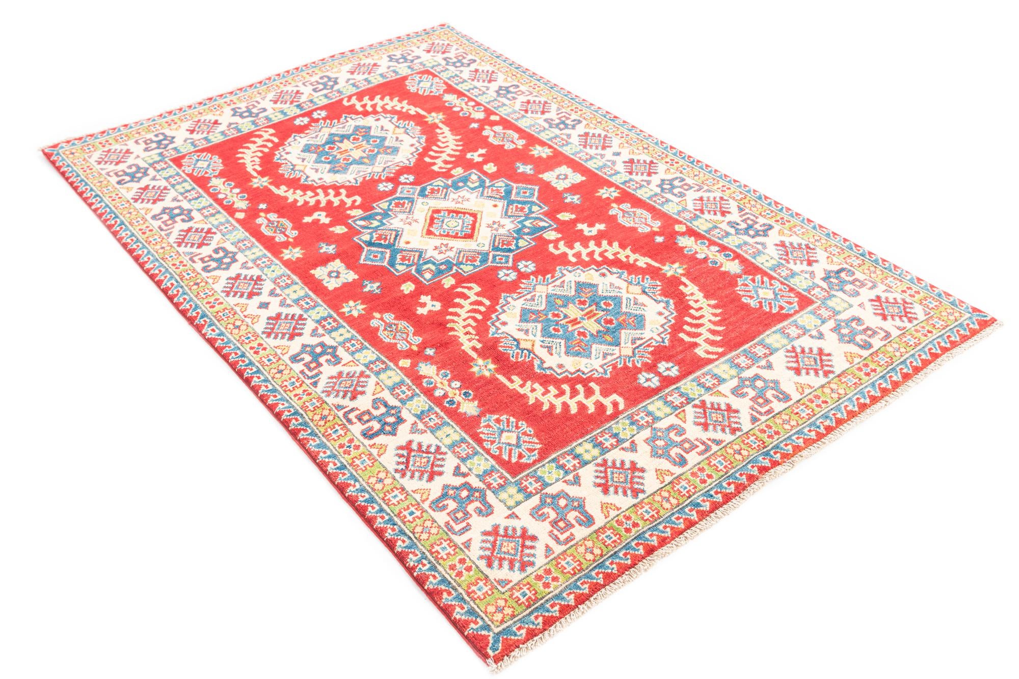 4' x 6' 1 Hand Knotted Kazak Rug