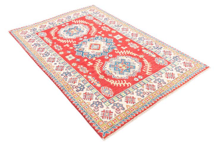4' x 6' 1 Hand Knotted Kazak Rug