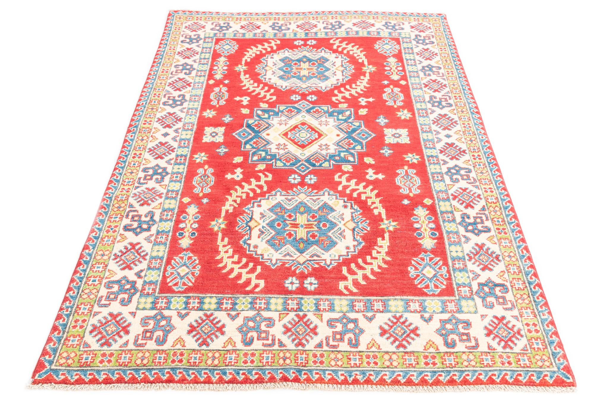 4' x 6' 1 Hand Knotted Kazak Rug
