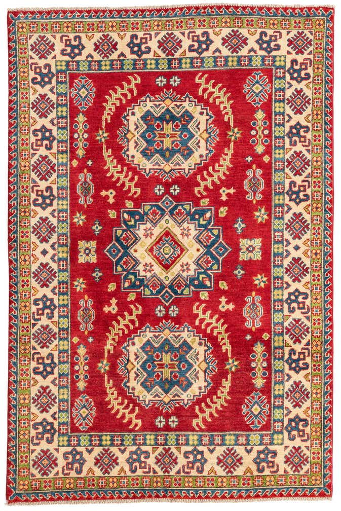4' x 6' 1 Hand Knotted Kazak Rug