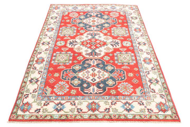 125cm x 185cm Handgeknoopt Kazak Vloerkleed