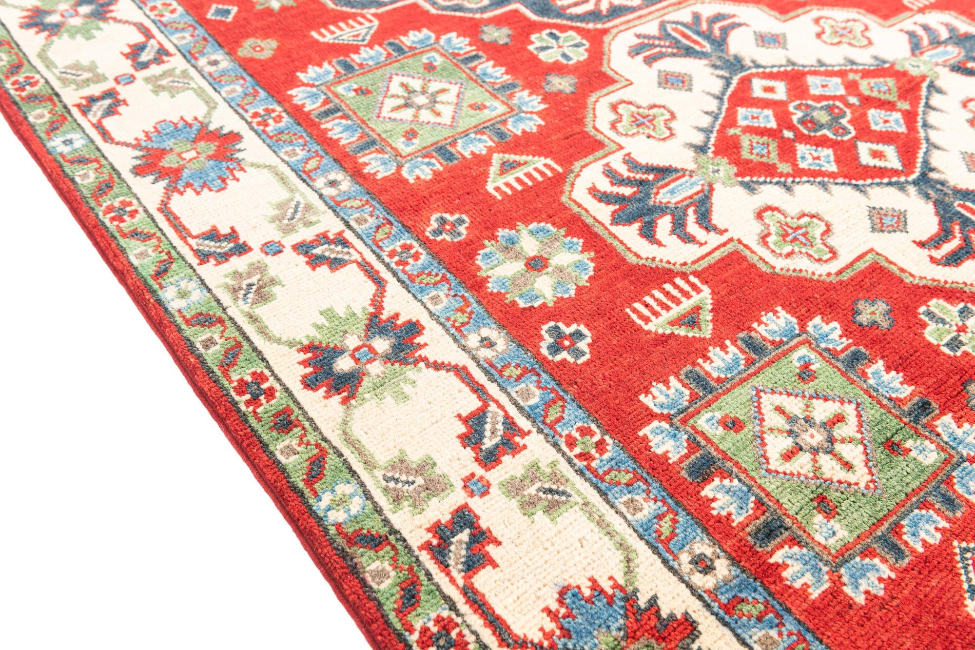 4' 1 x 6' 1 Hand Knotted Kazak Rug