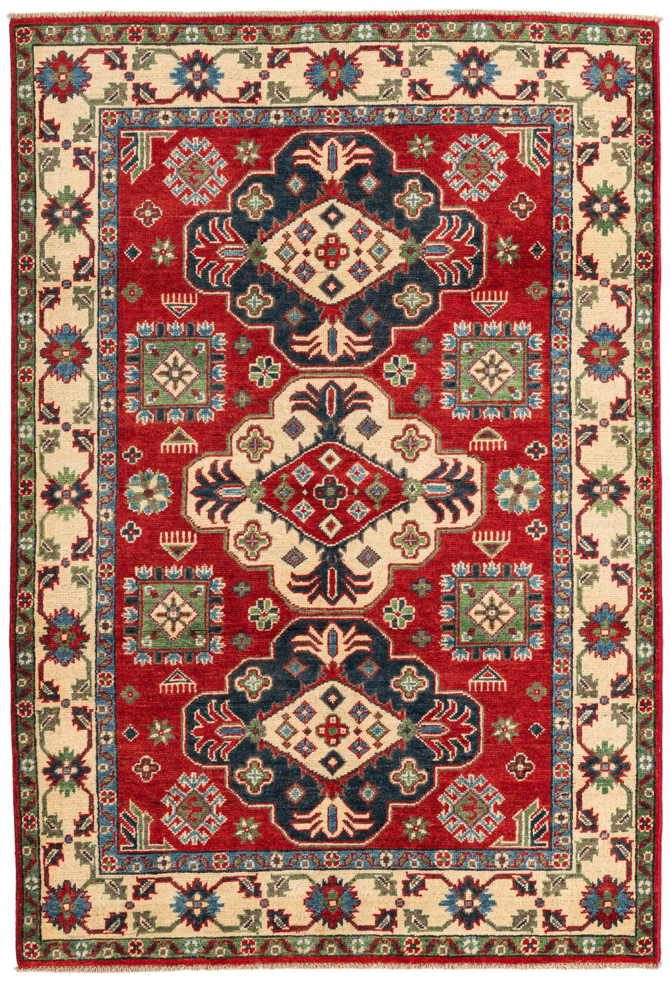 4' 1 x 6' 1 Hand Knotted Kazak Rug