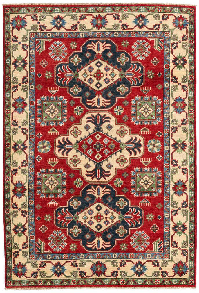 125cm x 185cm Handgeknoopt Kazak Vloerkleed