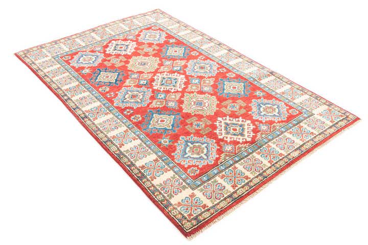 4' x 6' 1 Hand Knotted Kazak Rug