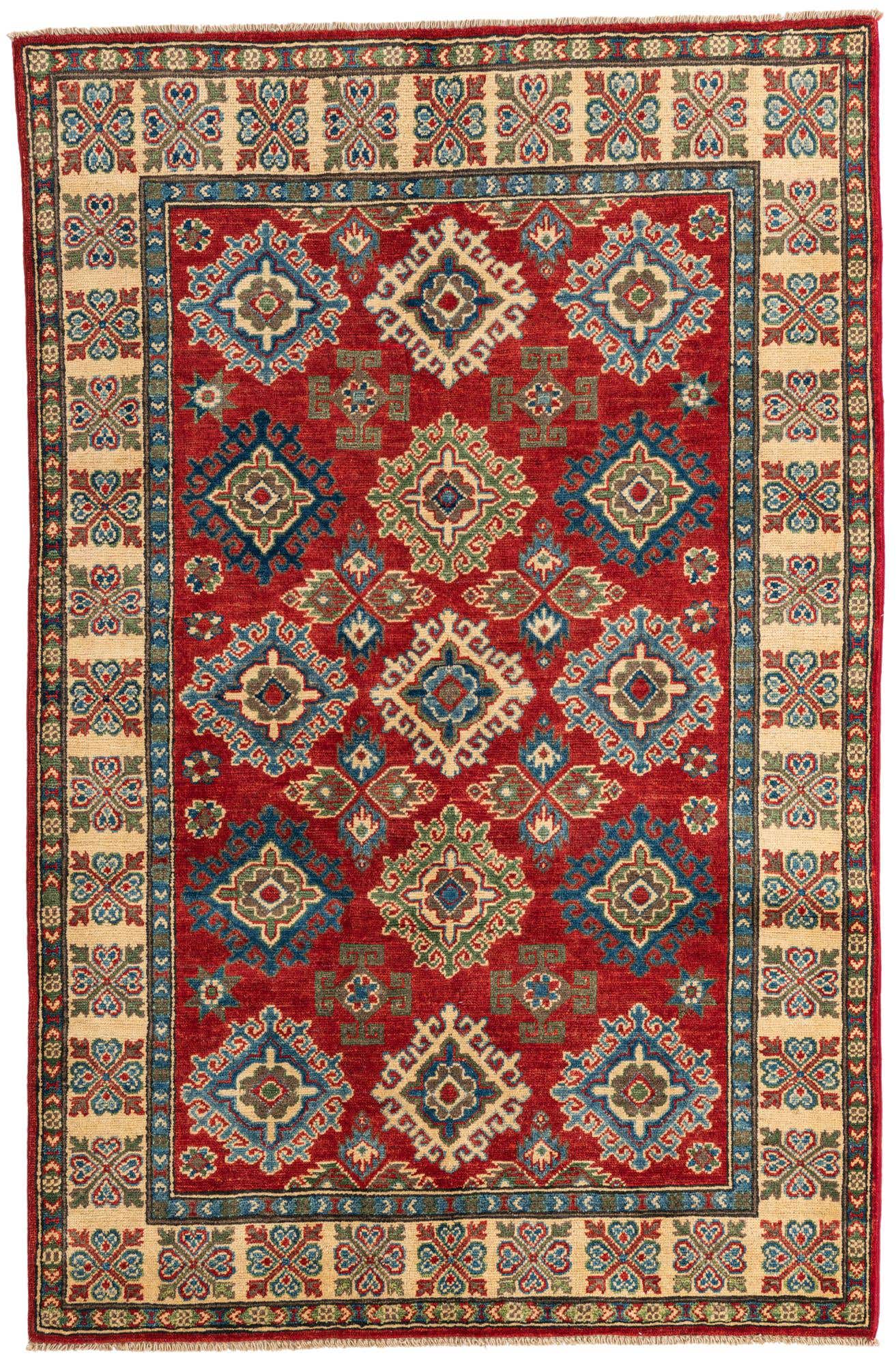 4' x 6' 1 Hand Knotted Kazak Rug
