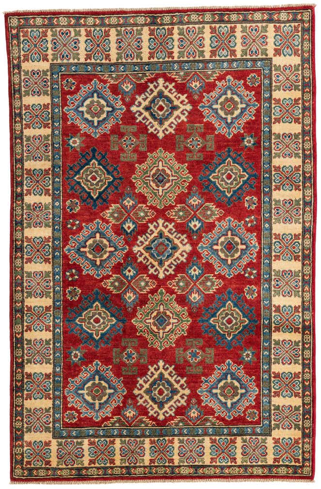 4' x 6' 1 Hand Knotted Kazak Rug