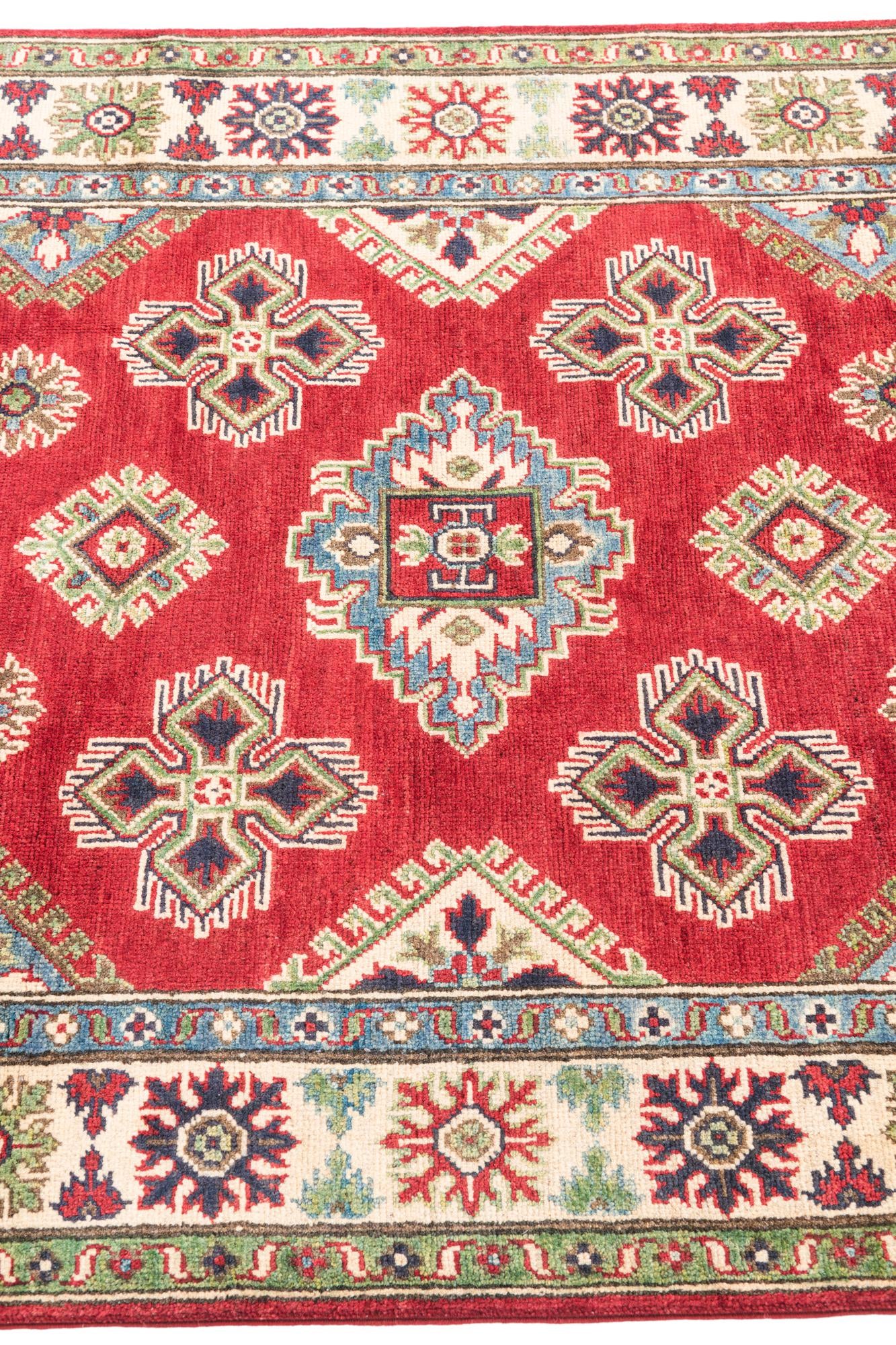 4' x 6' 2 Hand Knotted Kazak Rug