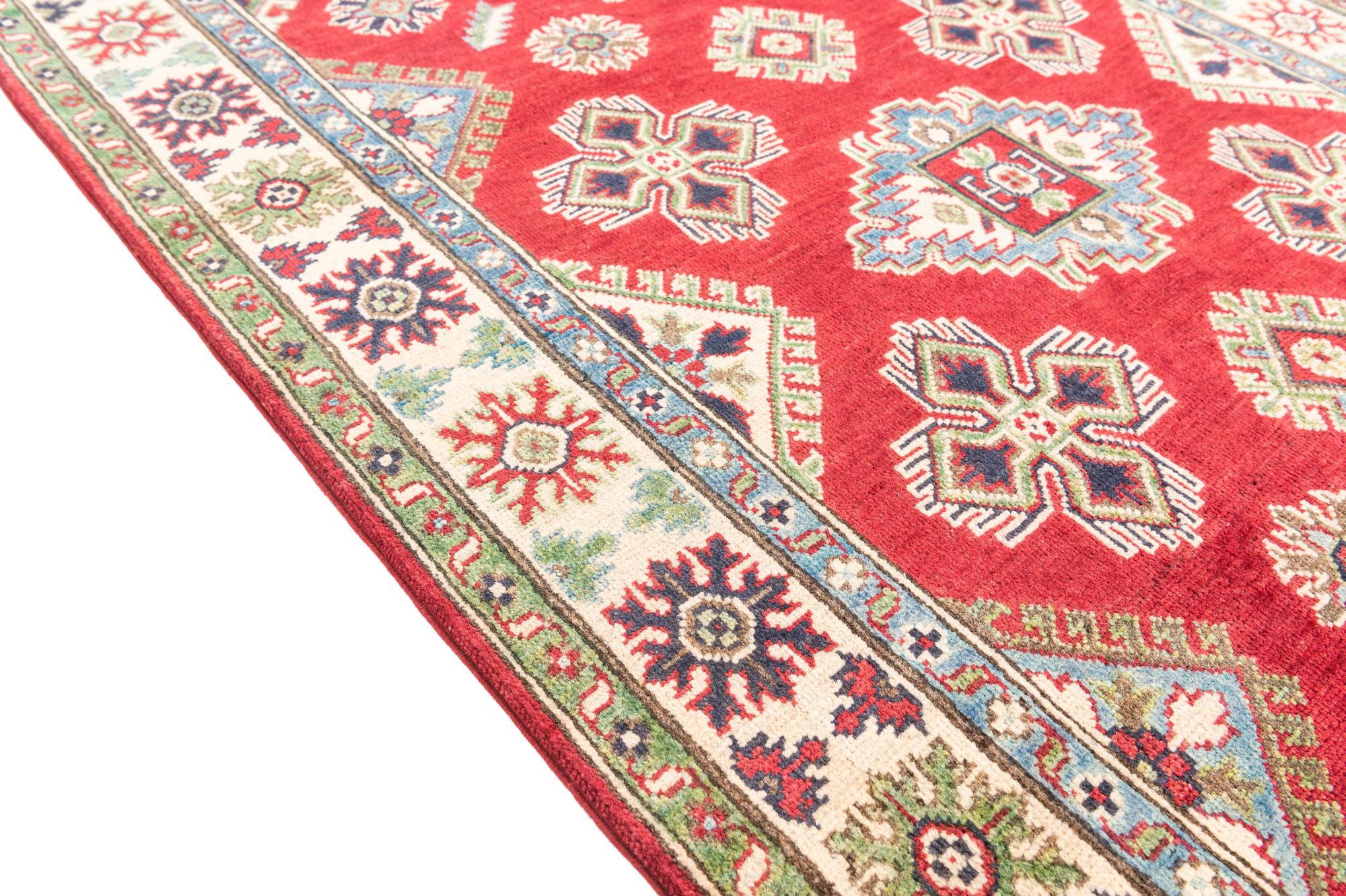 4' x 6' 2 Hand Knotted Kazak Rug